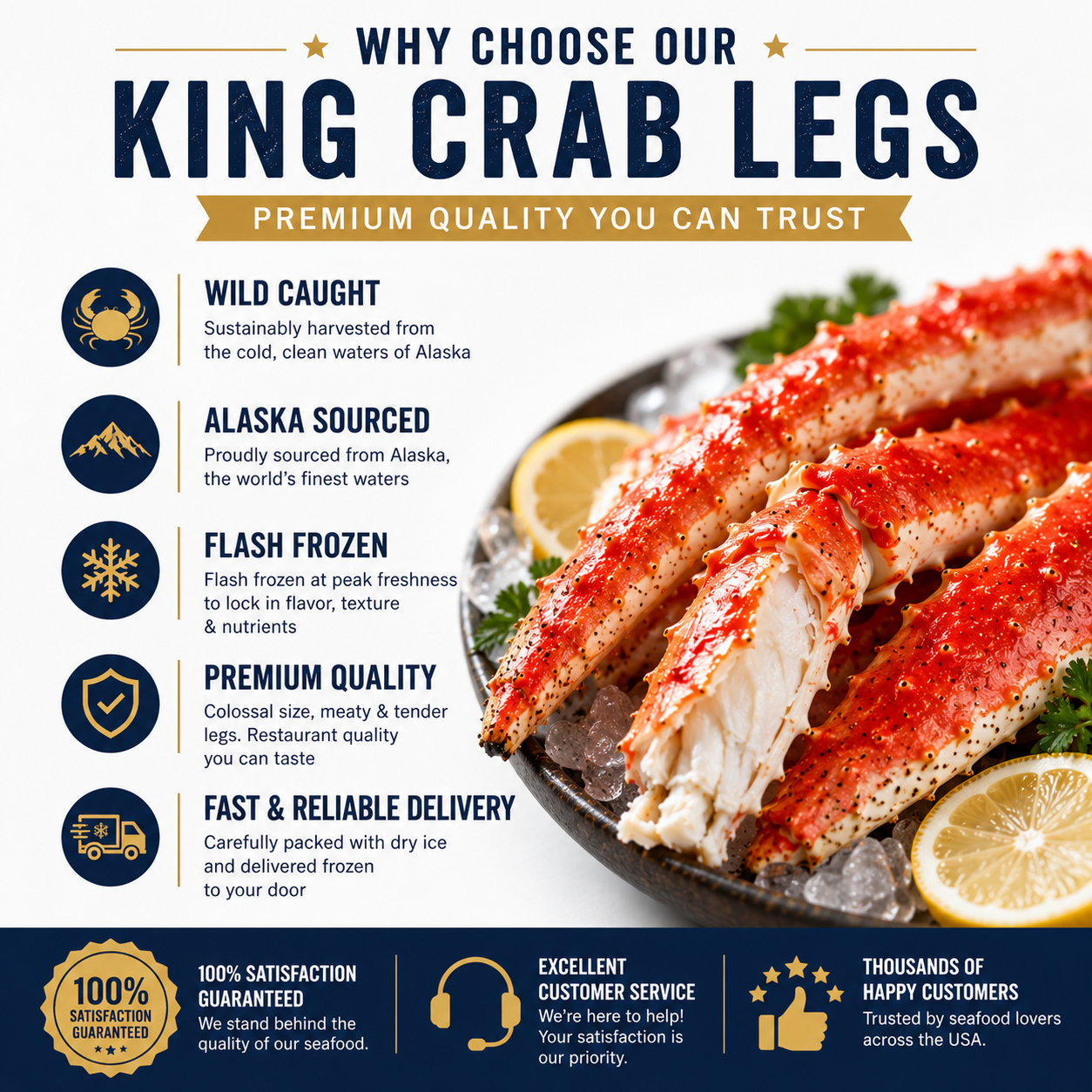 Alaskan King Crab Legs – Premium Wild-Caught Seafood for Family Feasts & Special Occasions